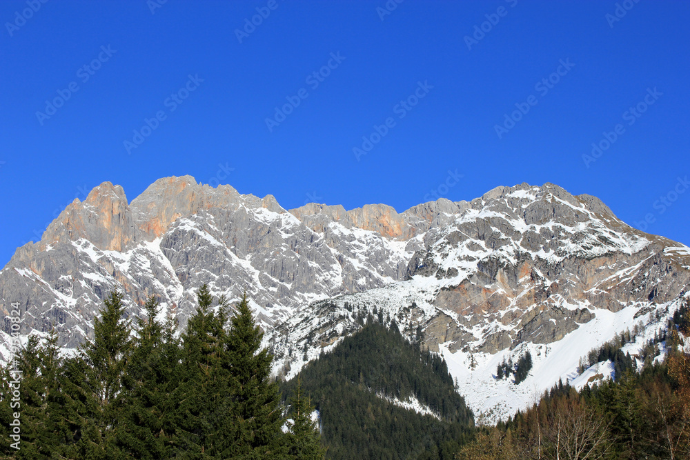 Winter Austria mountain in the Alps