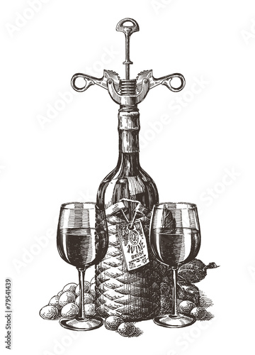 wine vector logo design template. grape or glass icon.