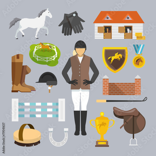 Jockey Icons Flat