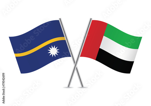 Free Download United Arab Emirates and Nauru flags. Vector illustration. - GFXLoad
