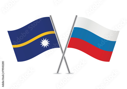 Free Download Russian and Nauru flags. Vector illustration. - GFXLoad