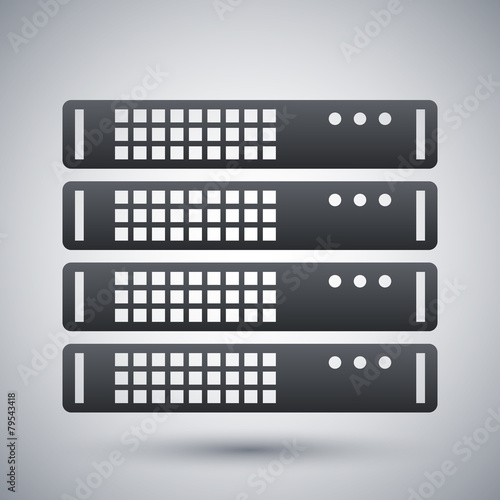 Vector server rack icon photo