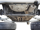 Car chassis with engine underbody isolated