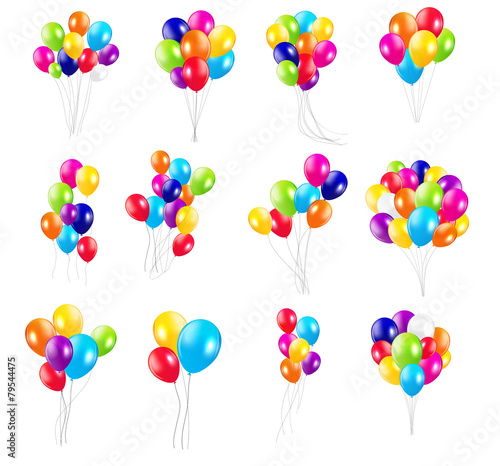 Color Glossy Balloons  Mega Set Vector Illustration