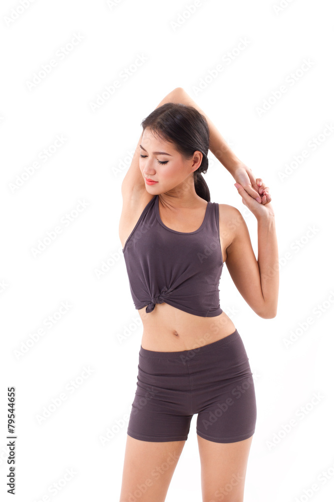 active woman stretching exercise active woman stretching exercise