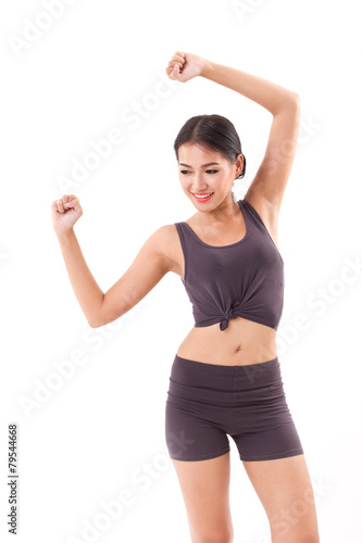 active woman stretching exercise