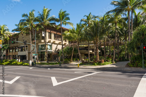 Kalakaua Avenue in Waikiki, Hawaii photo