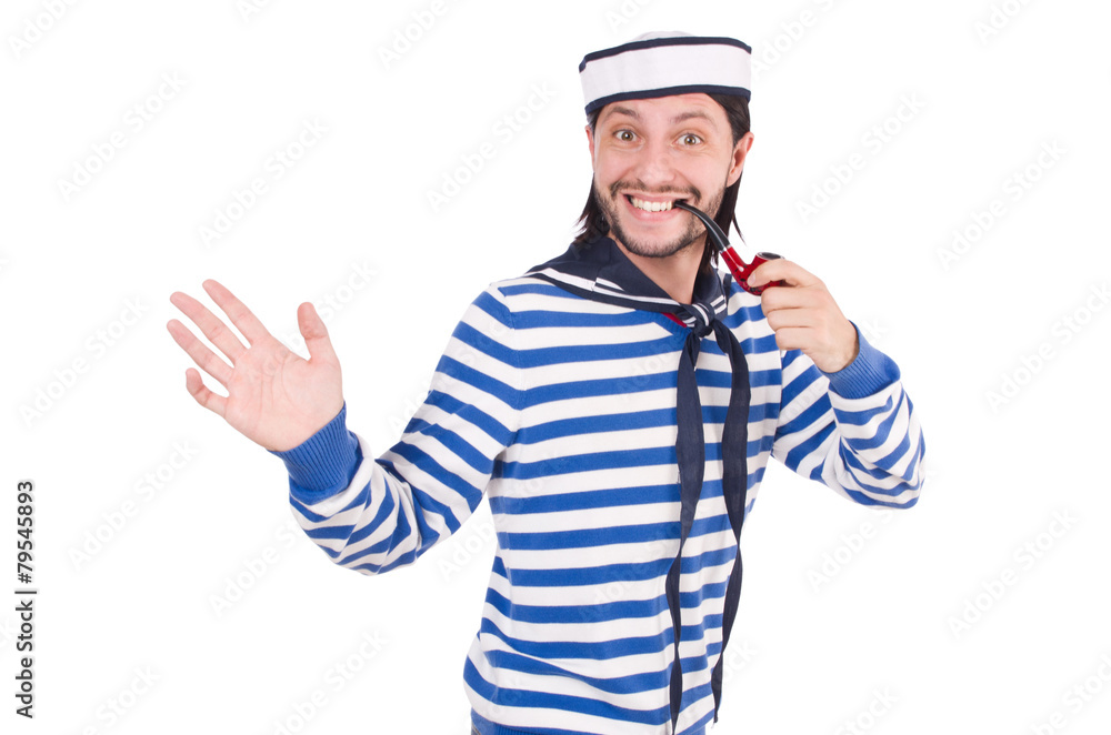 Funny sailor isolated on the white Funny sailor isolated on the white