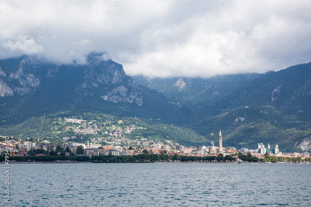 Beautiful view of Lecco on Como lake, Italy