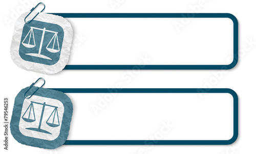 yellow frames with texture crumpled paper and law symbol