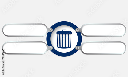 four metal frame for your text and trashcan