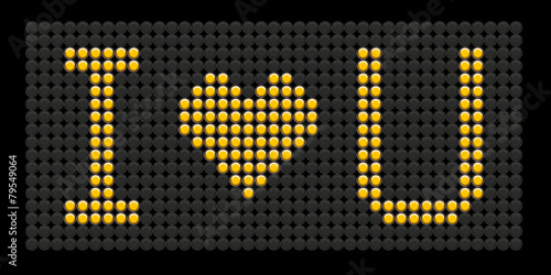 yellow button board words i love you