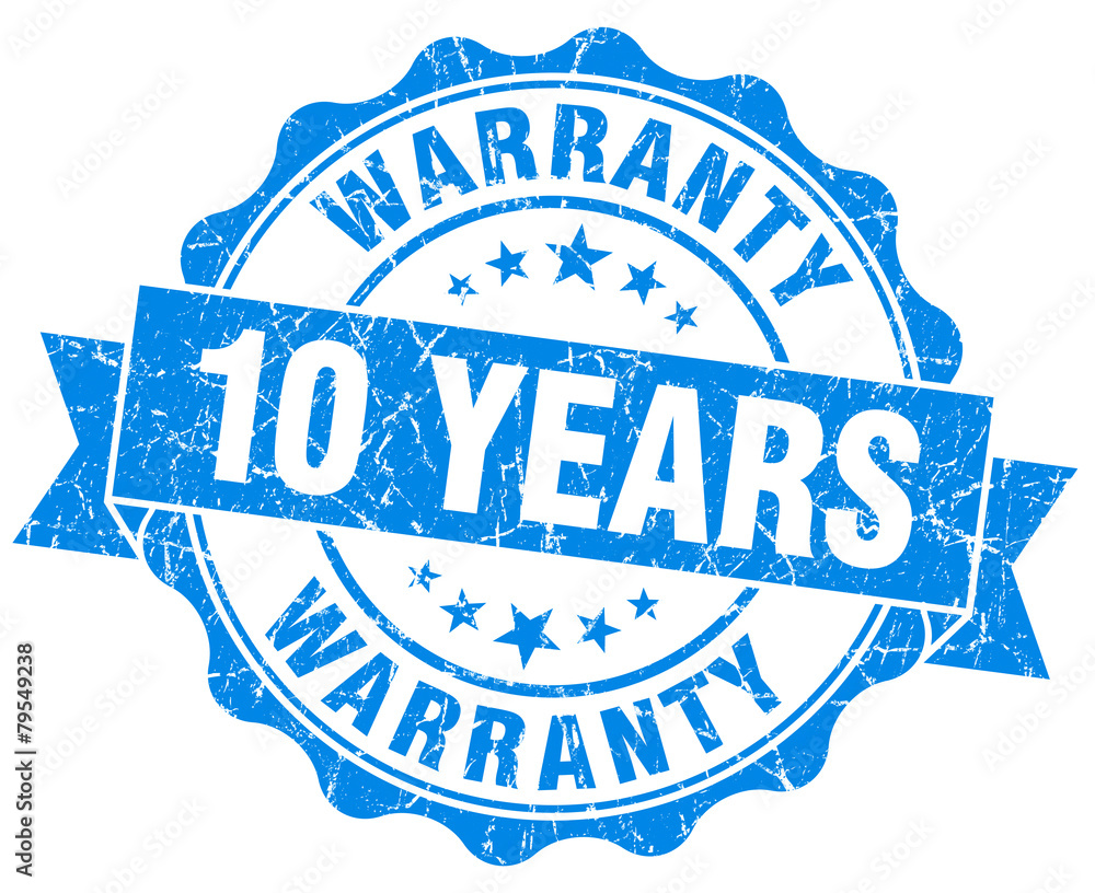 Obraz premium 10 years warranty blue vintage isolated stamp