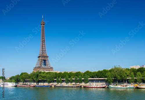 Eiffel tower on bright summer day