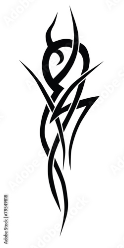 Fototapeta Naklejka Na Ścianę i Meble -  Tattoo tribal vector. Sleeve art abstract pattern arm. Simple icon on white background. Designer isolated abstract element for arm, leg, shoulder men and women.