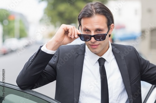 Businessman looking at the camera