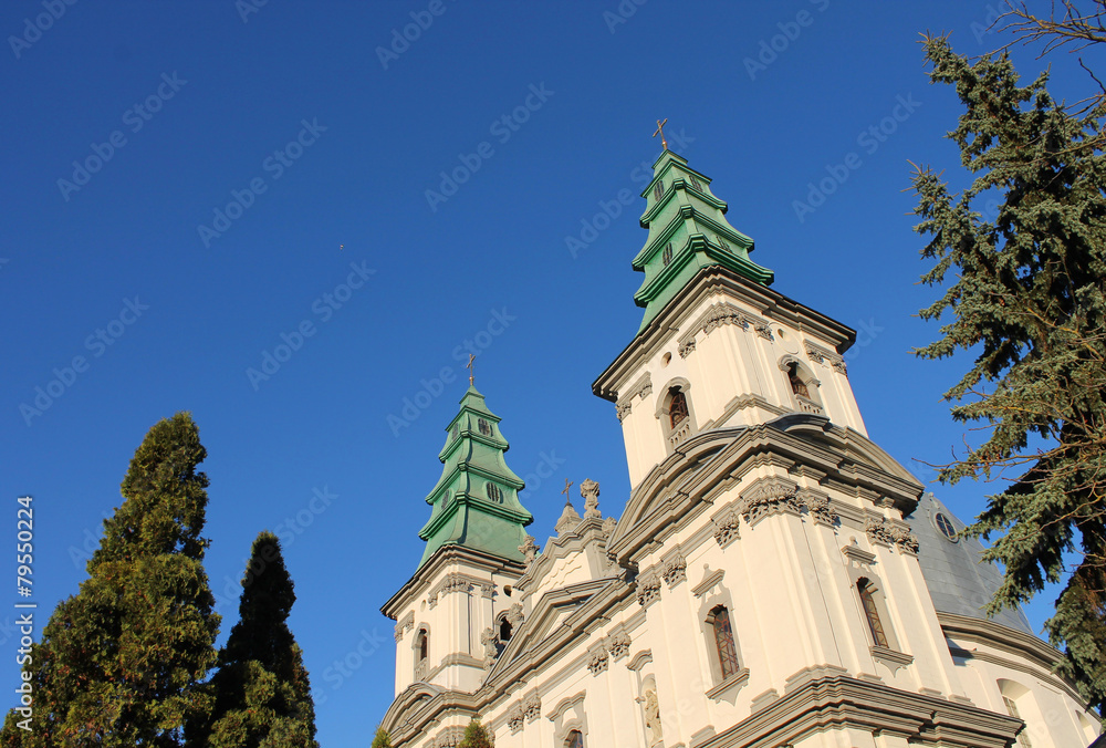 Traditional Catholic Church against the sky