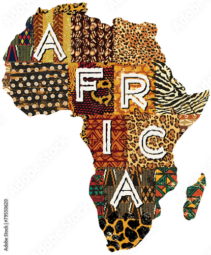 Africa patchwork vector map