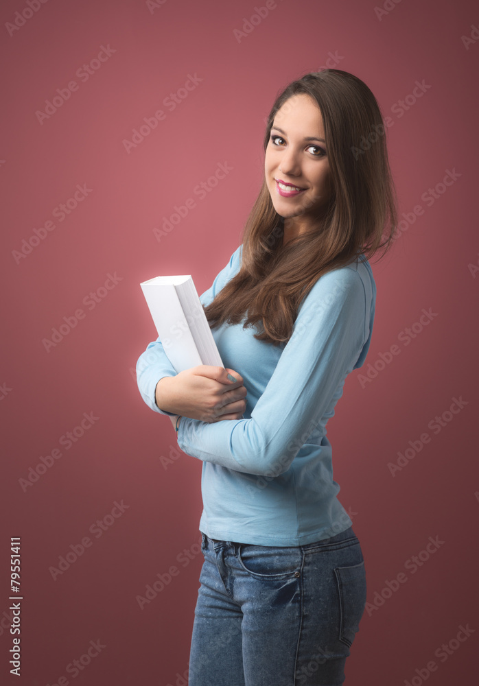 Attractive student with books Attractive student with books