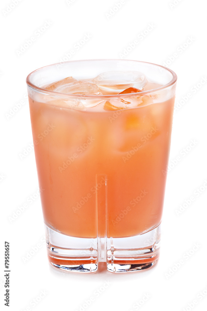 Closeup of alcoholic cocktail isolated on a white background Closeup of alcoholic cocktail isolated on a white background
