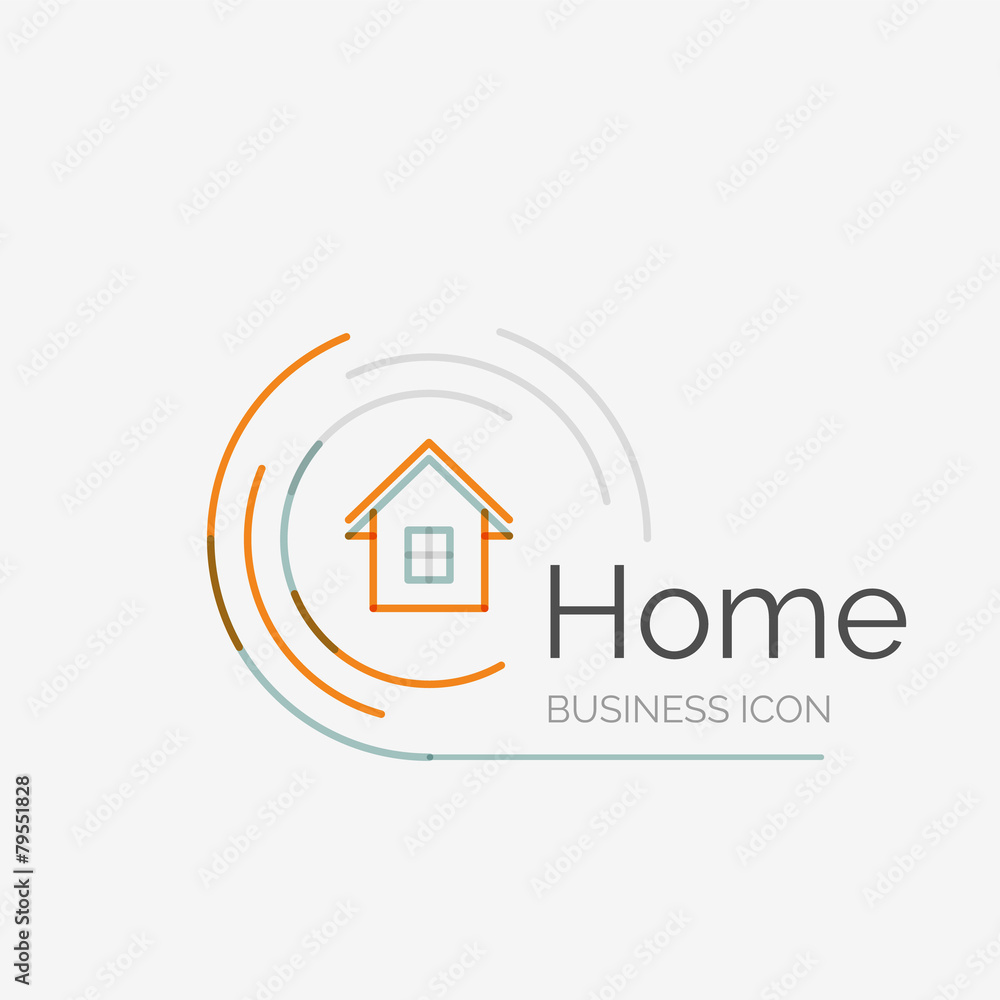 Thin line neat design logo, home idea Thin line neat design logo, home idea