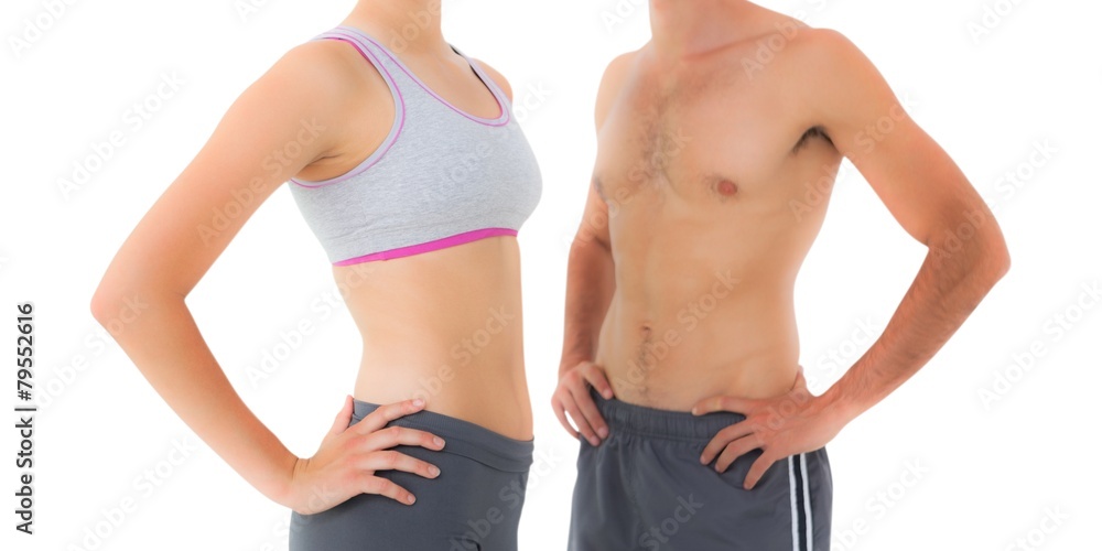 Mid section of a fit young couple Mid section of a fit young couple