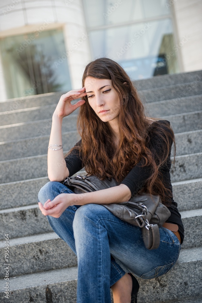 Problems - young woman outdoor portrait Problems - young woman outdoor portrait