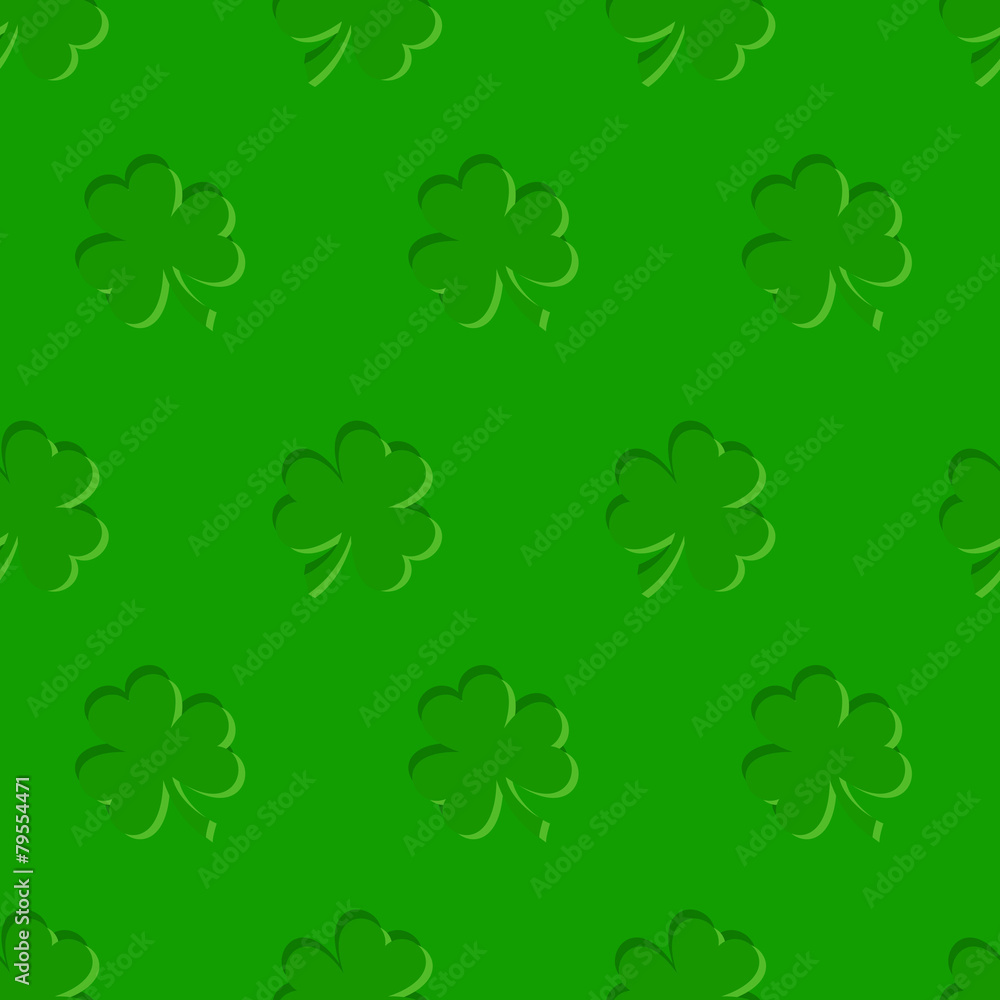 Fototapeta premium St. Patrick's day vector seamless background with shamrock.