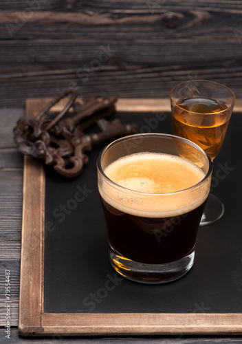 espresso coffee with cognac