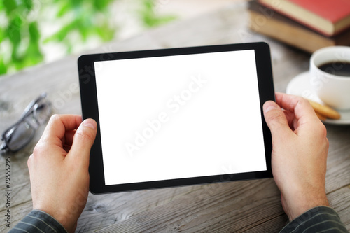 Digital tablet with blank screen photo