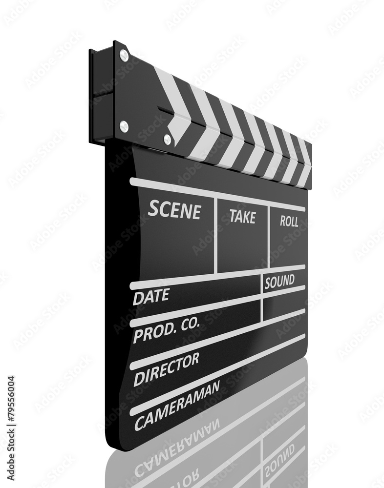 Obraz premium Clapper board on white background