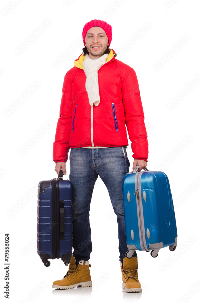 Man preparing for winter vacation Man preparing for winter vacation