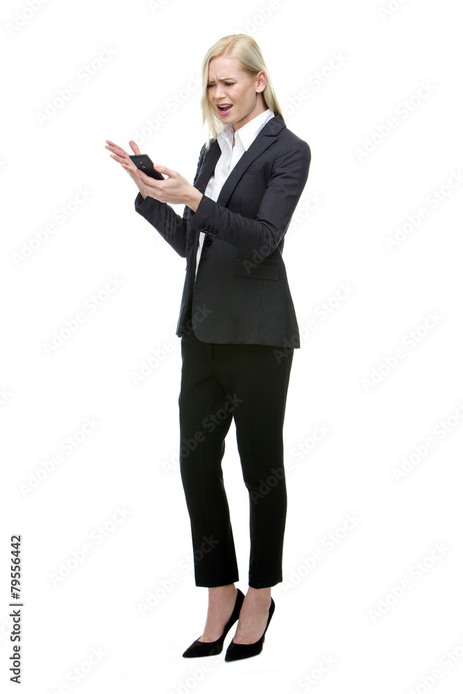 angry blonde businesswoman shouting angry blonde businesswoman shouting