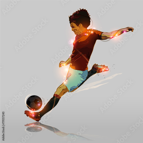 abstract soccer hard shooting