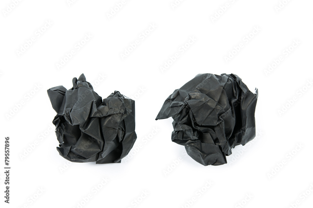 Black paper ball corrugate isolate