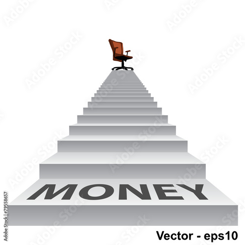 Vector white stair with a chair