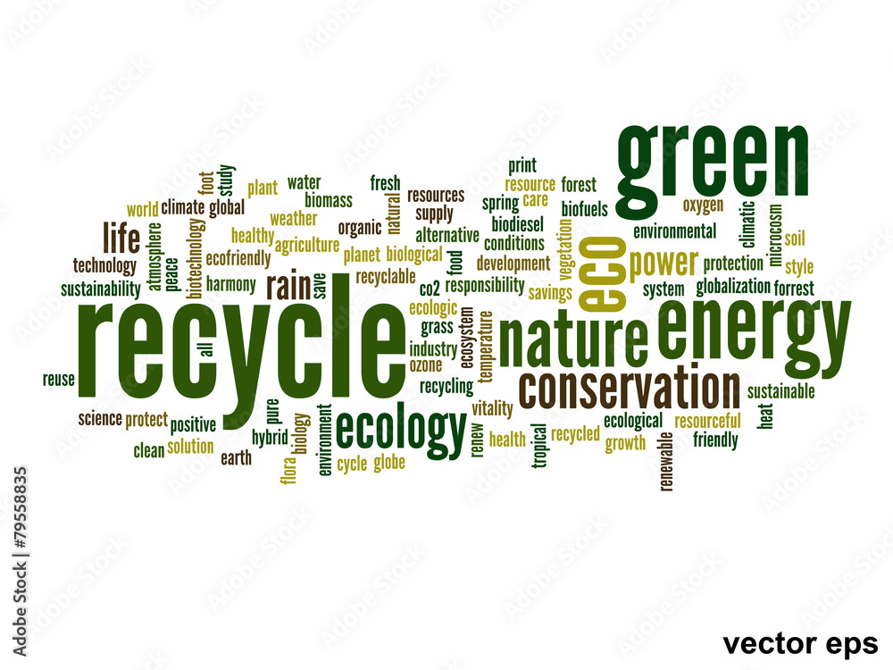 Vector conceptual ecology word cloud Vector conceptual ecology word cloud