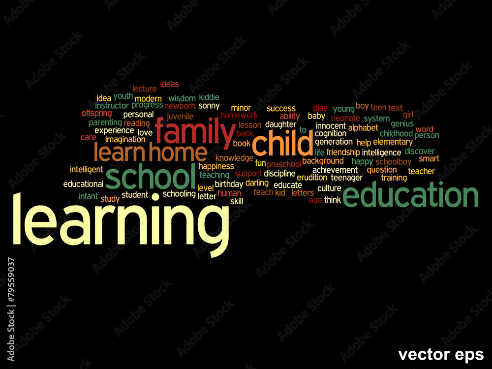 Vector conceptual education word cloud Vector conceptual education word cloud