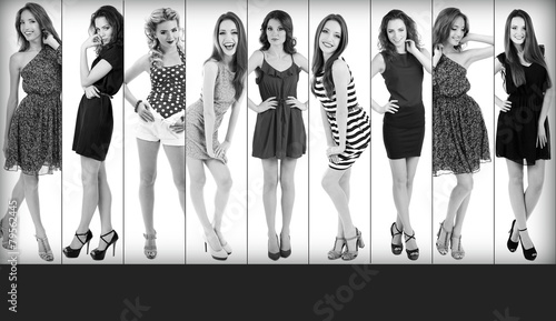 Beautiful young women in co...