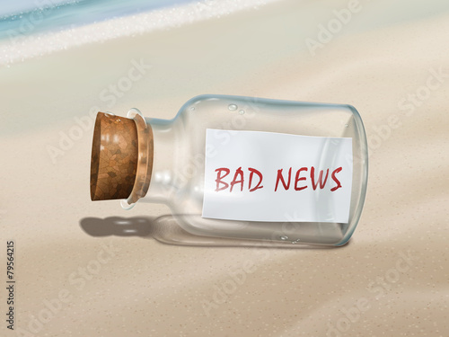 bad news message in a bottle