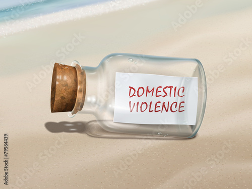 domestic violence message in a bottle