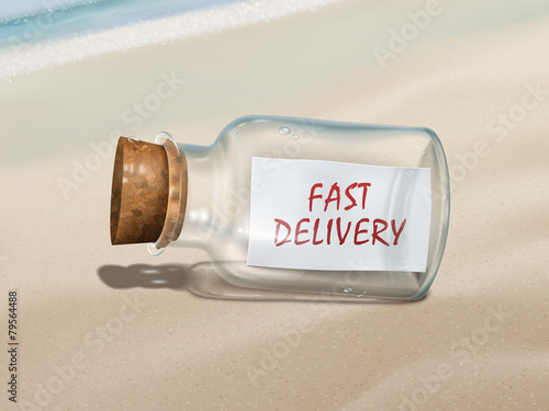 fast delivery message in a bottle