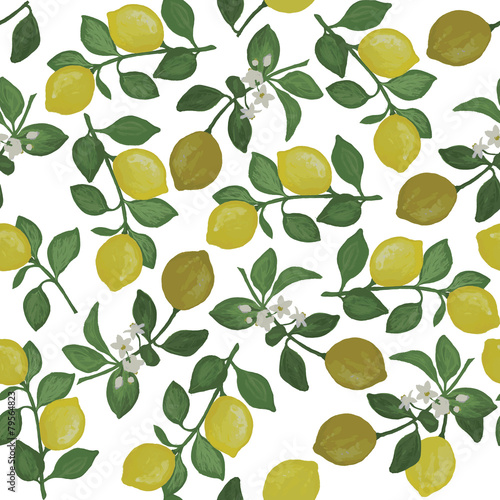 seamless pattern with lemon branches © roman4