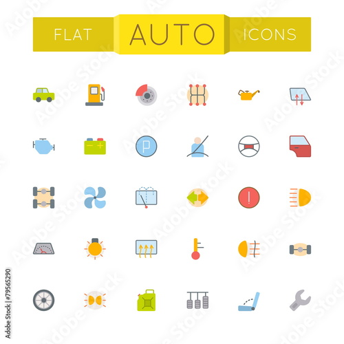 Vector Flat Auto Icons