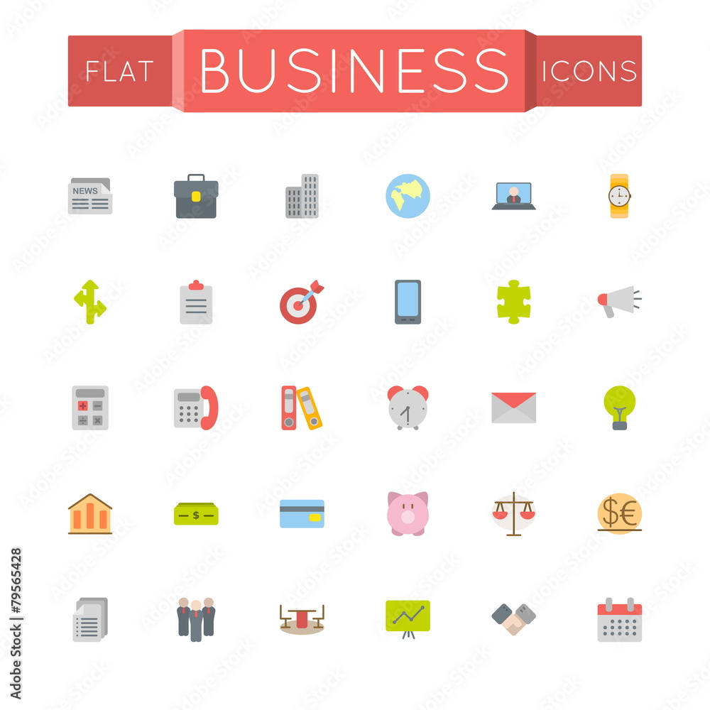 Vector Flat Business Icons Vector Flat Business Icons