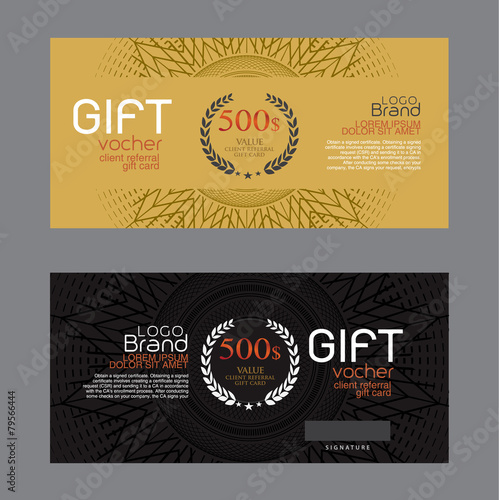 Voucher template with premium vintage pattern. vector