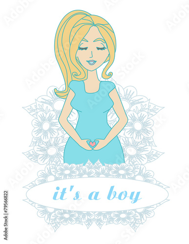 It's A boy! - pregnant woman card