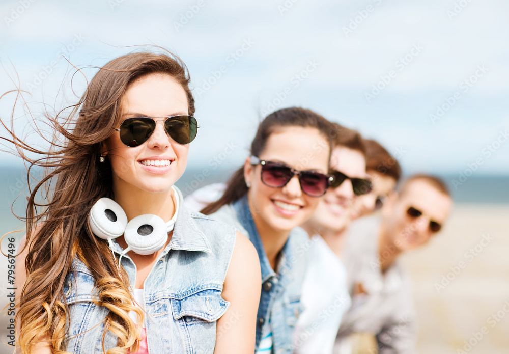 teenage girl with friends outside teenage girl with friends outside