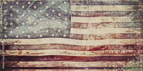 Canvastavla Old Grunge USA Flag