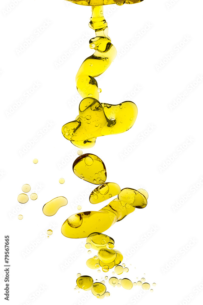 Drops of Olive Oil Isolated on White StockFoto Adobe Stock